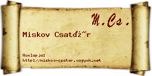 Miskov Csatár névjegykártya